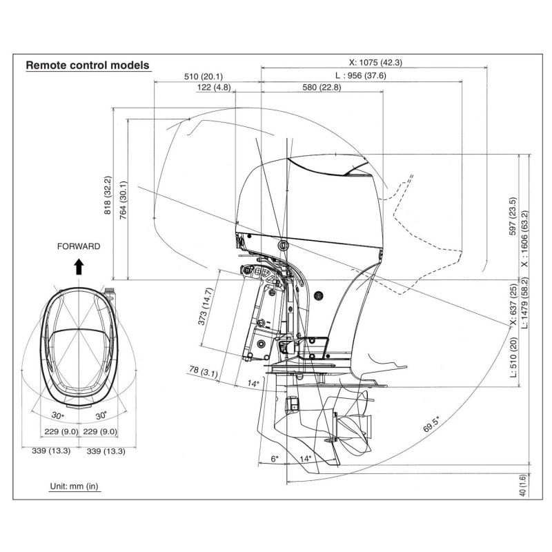 Мотор лодочный 4-тактный Suzuki DF 80 ATL, 80 л.с. 