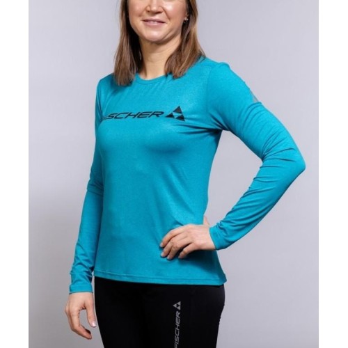 Лонгслив женский Fischer Logo Long GR8223-500, полиэстер, голубой, размер 44