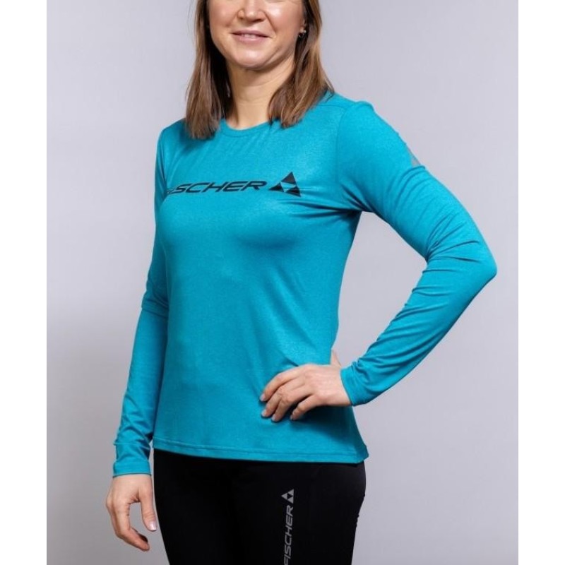 Лонгслив женский Fischer Logo Long GR8223-500, полиэстер, голубой, размер 44
