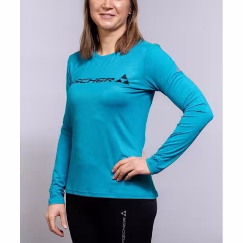 Лонгслив женский Fischer Logo Long GR8223-500, полиэстер, голубой, размер 46