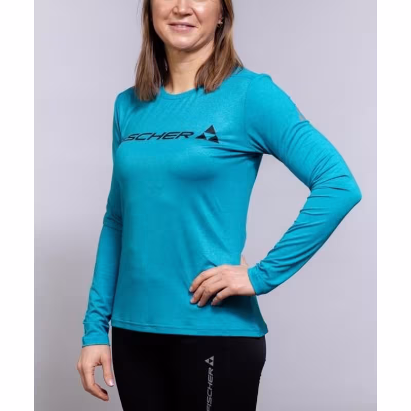 Лонгслив женский Fischer Logo Long GR8223-500, полиэстер, голубой, размер 48