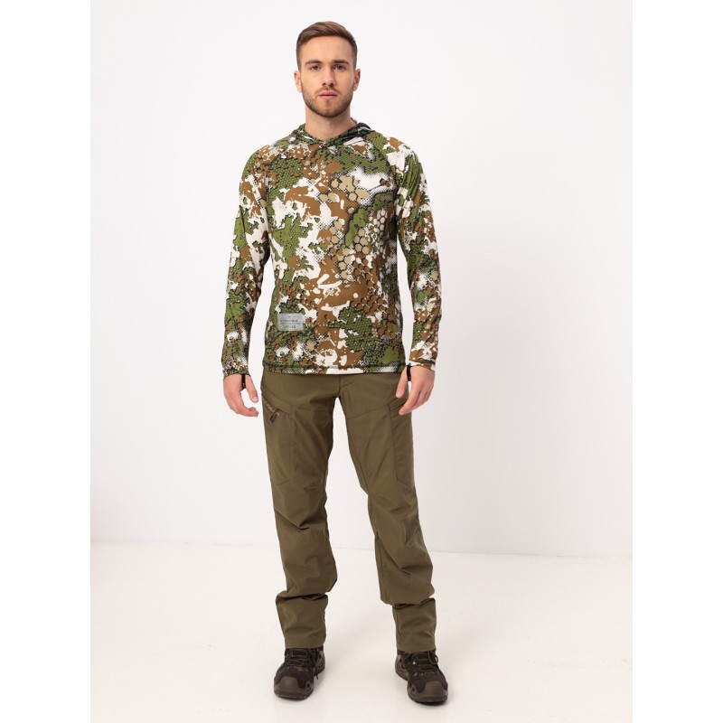 Джерси с капюшоном мужское Triton Gear, ткань Fabreex, принт Forest Green, размер M