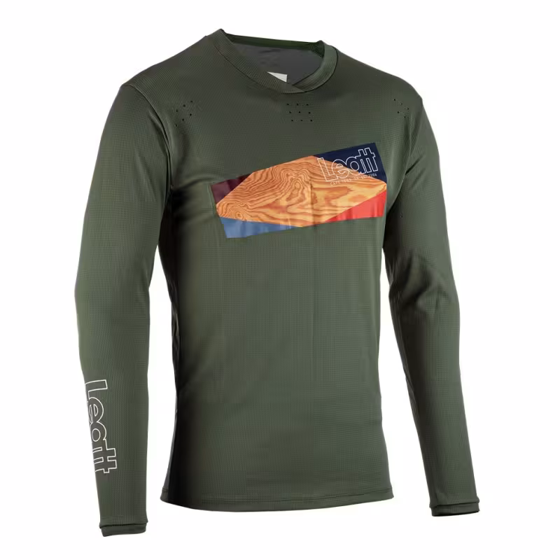 Джерси мужское Leatt MTB Enduro 4.0 Jersey Pine, Ice Yarn, зеленый, размер M