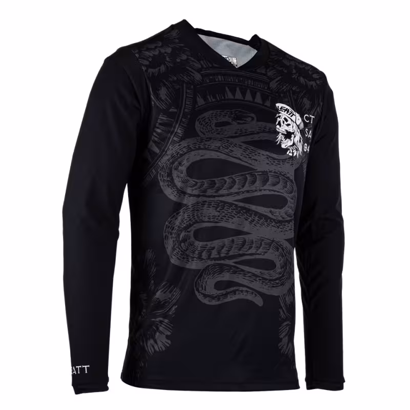 Джерси мужское Leatt MTB Gravity 3.0 Jersey Black, Ice Yarn, черный, размер L