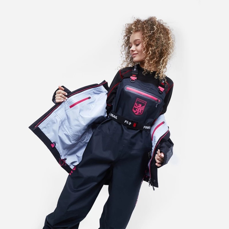 Полукомбинезон-вейдерсы женский Finntrail Rachel 1520 Graphite, мембрана Hard-Tex, серый, размер 50-52 (XL), 170-180 см