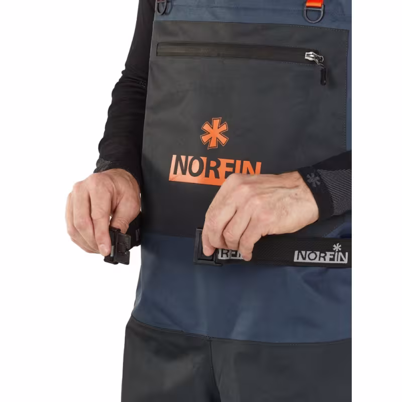 Полукомбинезон-вейдерсы Norfin Pilot Bootfoot, ткань Мембрана, черный/серый, размер L (52-54)/44, 176-182 см