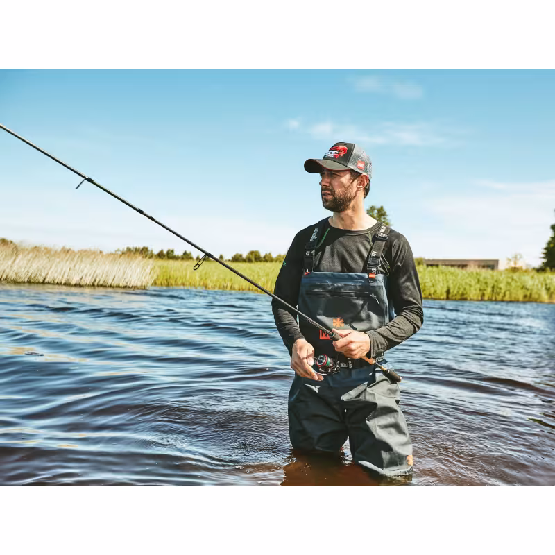 Полукомбинезон-вейдерсы Norfin Pilot Bootfoot, ткань Мембрана, черный/серый, размер L (52-54)/44, 176-182 см