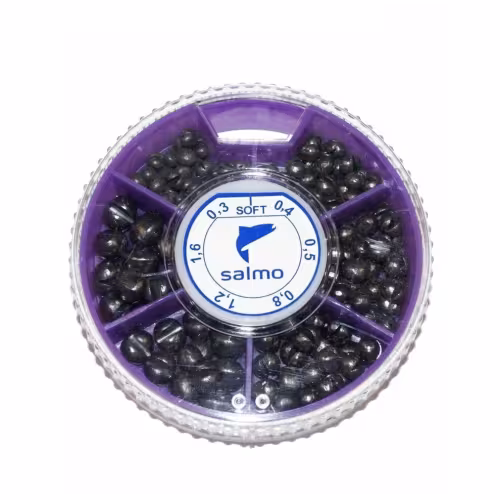 Набор грузил мягкий Salmo Дробь Soft 1006-003, 6 секций, 0,3-1,6 г