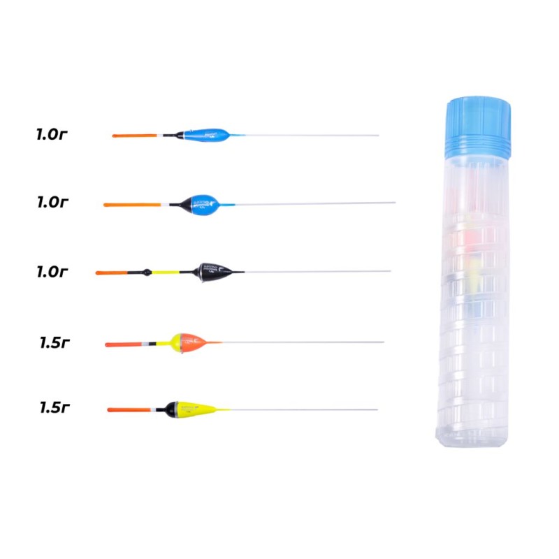 Набор полиуретановых поплавков Salmo PU Плотва 9600ROACH-SET, в тубусе, 5 штук