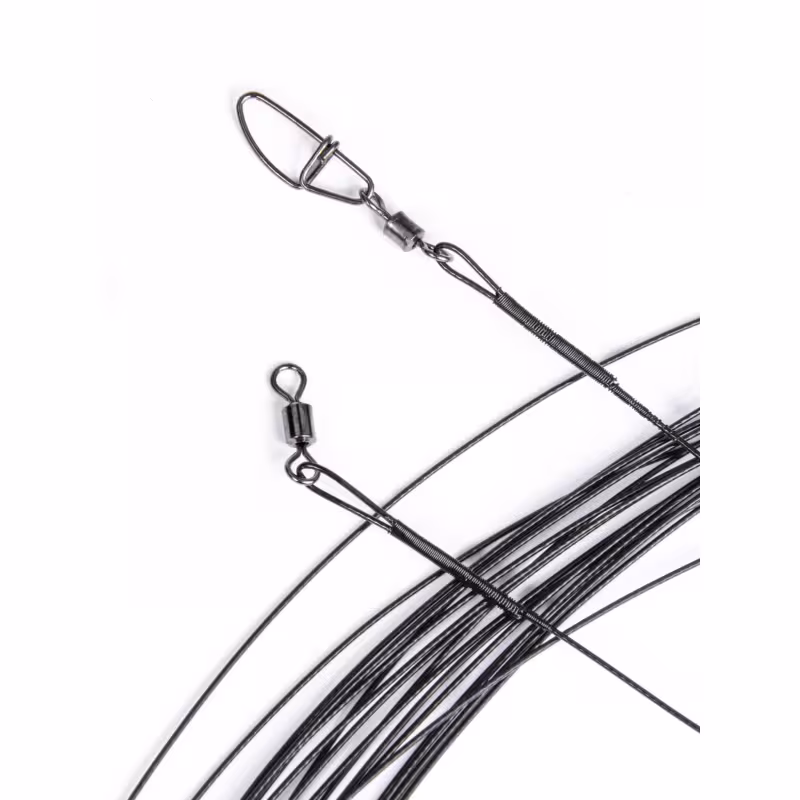 Поводки стальные с застёжкой Lucky John SSW d 0.55мм/12кг/15см., 7x7, 1шт