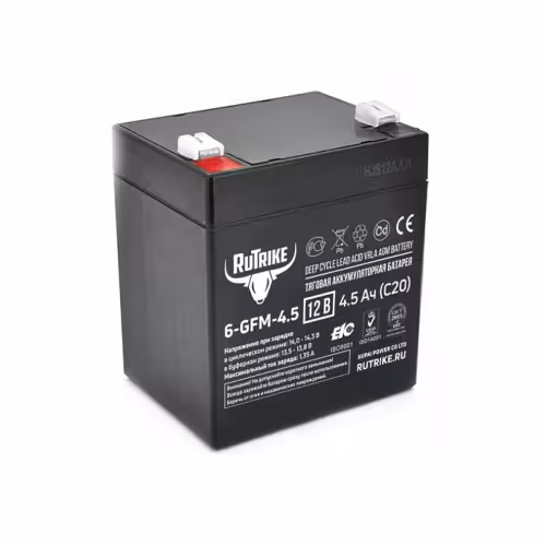 Аккумулятор тяговый Rutrike 6-GFM-4,5, 12V, 4,5Ah