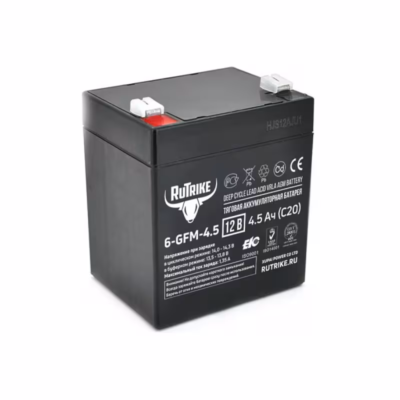 Аккумулятор тяговый Rutrike 6-GFM-4,5, 12V, 4,5Ah