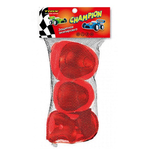Комплект защиты детский Trix Champion, размер M, красный