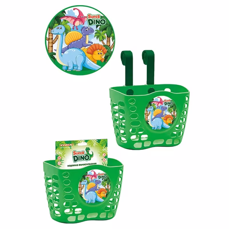 Корзина для детского велосипеда 12-16" на руль Trix Super Dino