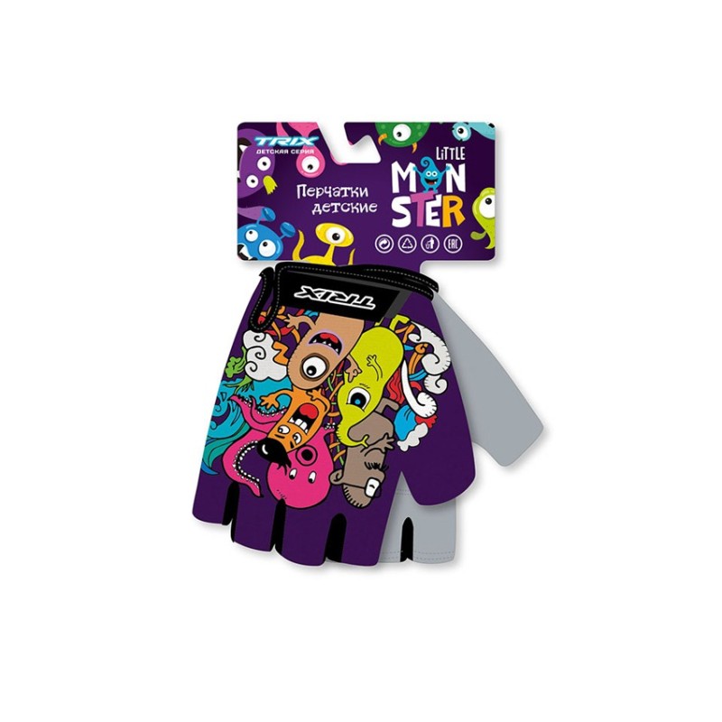 Велоперчатки детские Trix NW Little Monster, размер 7XS, разноцветный