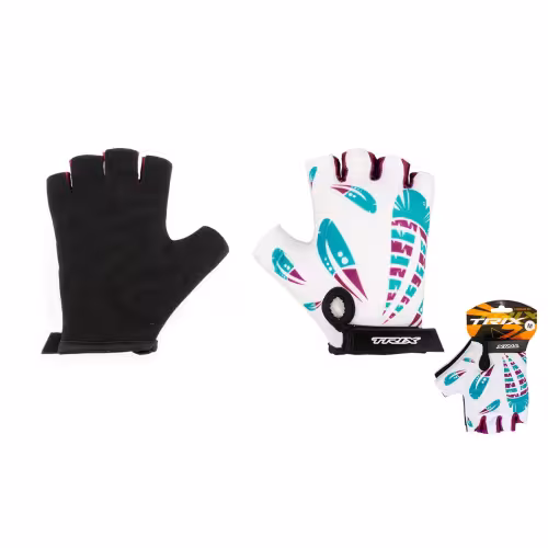 Велоперчатки Trix Nw GL-TX-018546D-M-GRWH, размер M, белый/голубой