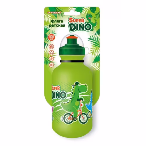 Бутылка для велосипеда детская Trix Super Dino 0,5 л, зеленый