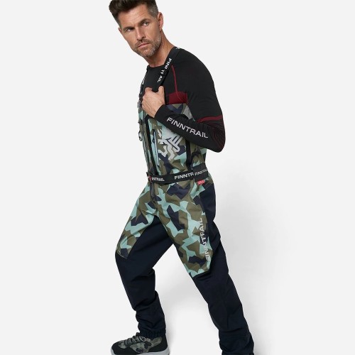 Полукомбинезон-вейдерсы Finntrail Speedmaster-Z 1529 CamoArmy, мембрана Hard-Tex, зеленый камуфляж, размер 44-46 (S), 165-175 см