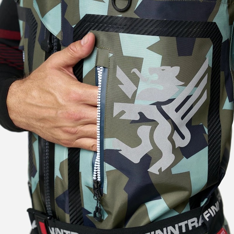 Полукомбинезон-вейдерсы Finntrail Speedmaster-Z 1529 CamoArmy, мембрана Hard-Tex, зеленый камуфляж, размер 44-46 (S), 165-175 см