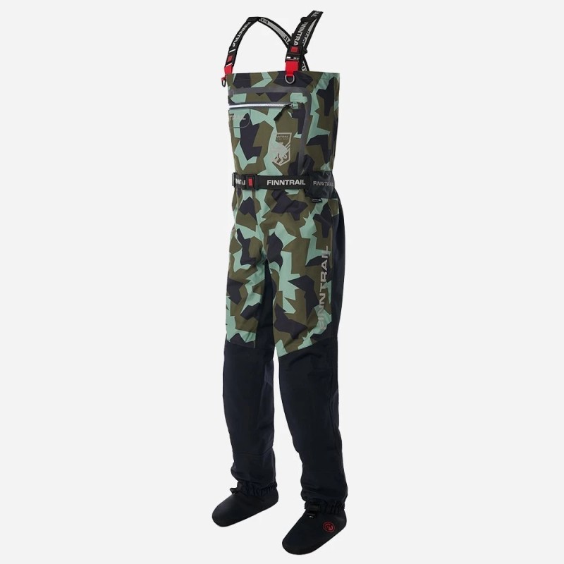 Полукомбинезон-вейдерсы Finntrail Speedmaster 1528 CamoArmy, мембрана Hard-Tex, зеленый камуфляж, размер 58-60 (XXL), 185-195 см