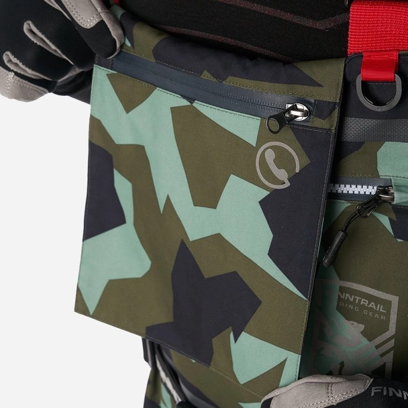 Полукомбинезон-вейдерсы Finntrail Speedmaster 1528 CamoArmy, мембрана Hard-Tex, зеленый камуфляж, размер 58-60 (XXL), 185-195 см