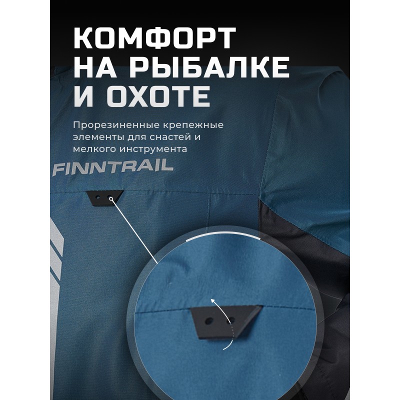 Куртка мужская Finntrail Greenwood 4021 Blue, мембрана Hard-Tex, синий, размер 48-50 (M), 170-180 см