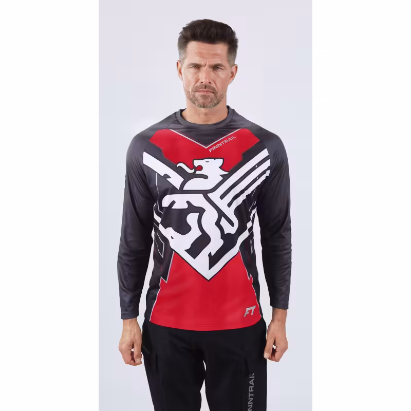 Джерси мужское Finntrail Jersey 6601 Red, полиэстер, красный, размер 42-44 (XS), 160-170 см