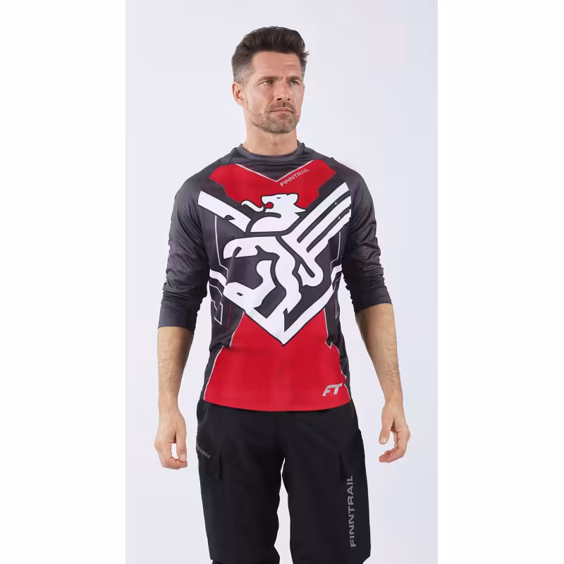Джерси мужское Finntrail Jersey 6601 Red, полиэстер, красный, размер 42-44 (XS), 160-170 см