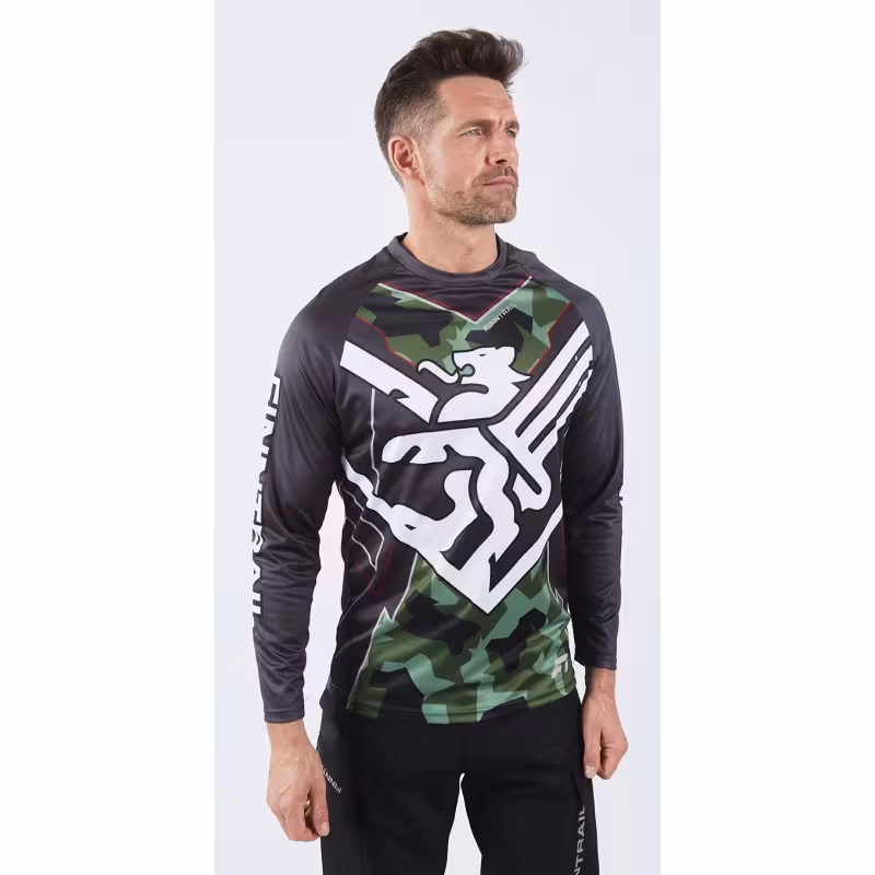 Джерси мужское Finntrail Jersey 6601 CamoArmy, полиэстер, черный, размер 44-46 (S), 165-175 см