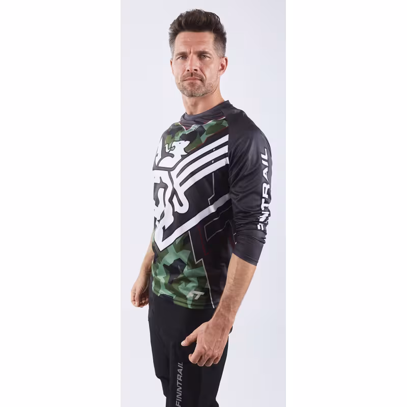 Джерси мужское Finntrail Jersey 6601 CamoArmy, полиэстер, черный, размер 48-50 (M), 170-180 см