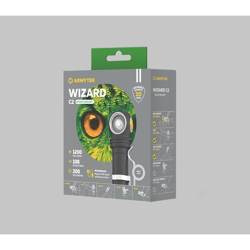 Фонарь универсальный Armytek Wizard C2 Magnet USB, 1200lm
