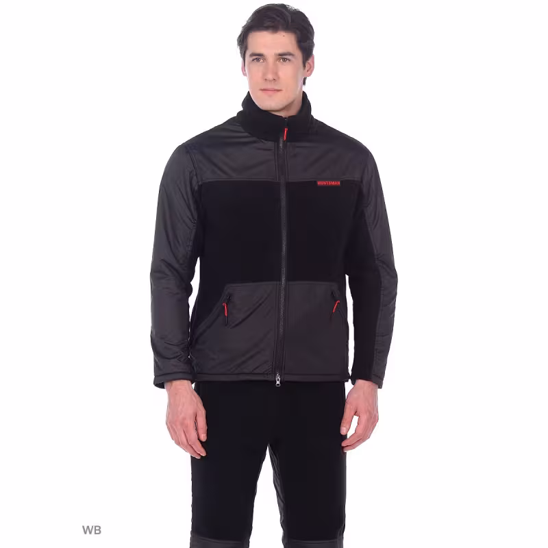 Костюм мужской Huntsman (Восток) Пикник-Люкс, флис, черный, размер 48-50, 170-176 см