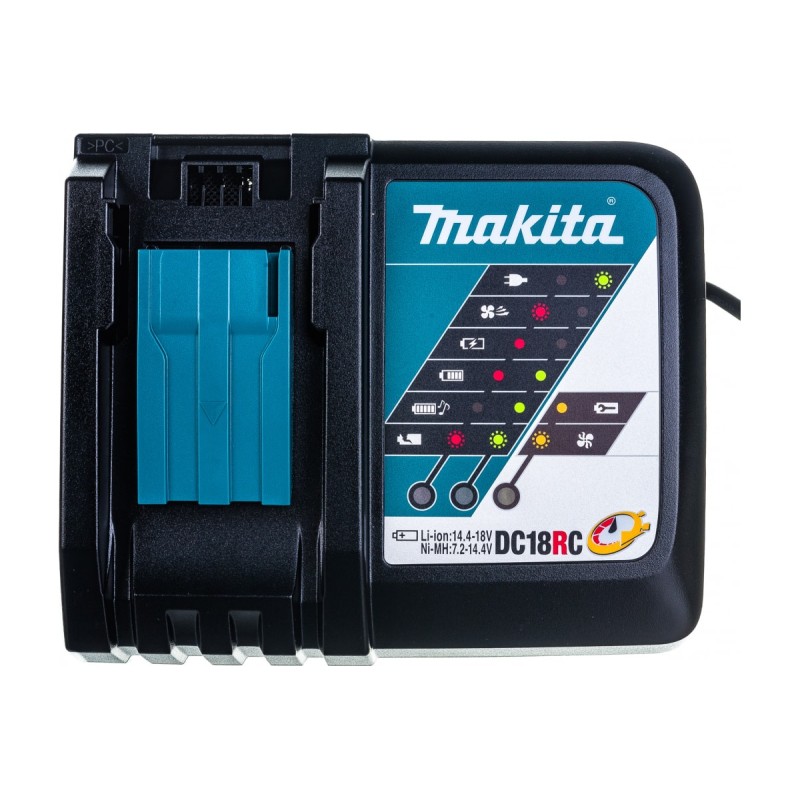 Комплект Makita из двух аккумуляторов BL1850B и зарядного устройства DC18RC (Li-ion, 18В, 2х2,5Ач)