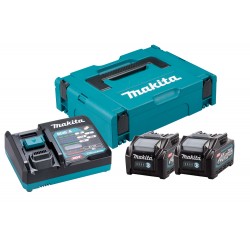 Комплект Makita из двух аккумуляторов BL4040  и зарядного устройства DC40RA в кейсе MakPac XGT (Li-ion, 40В, 2х4Ач)