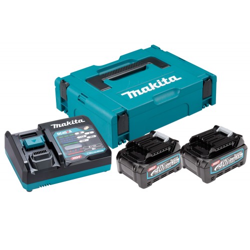 Комплект Makita из двух аккумуляторов BL4025 и зарядного устройства DC40RA в кейсе MakPac XGT (Li-ion, 40В, 2х2.5Ач)