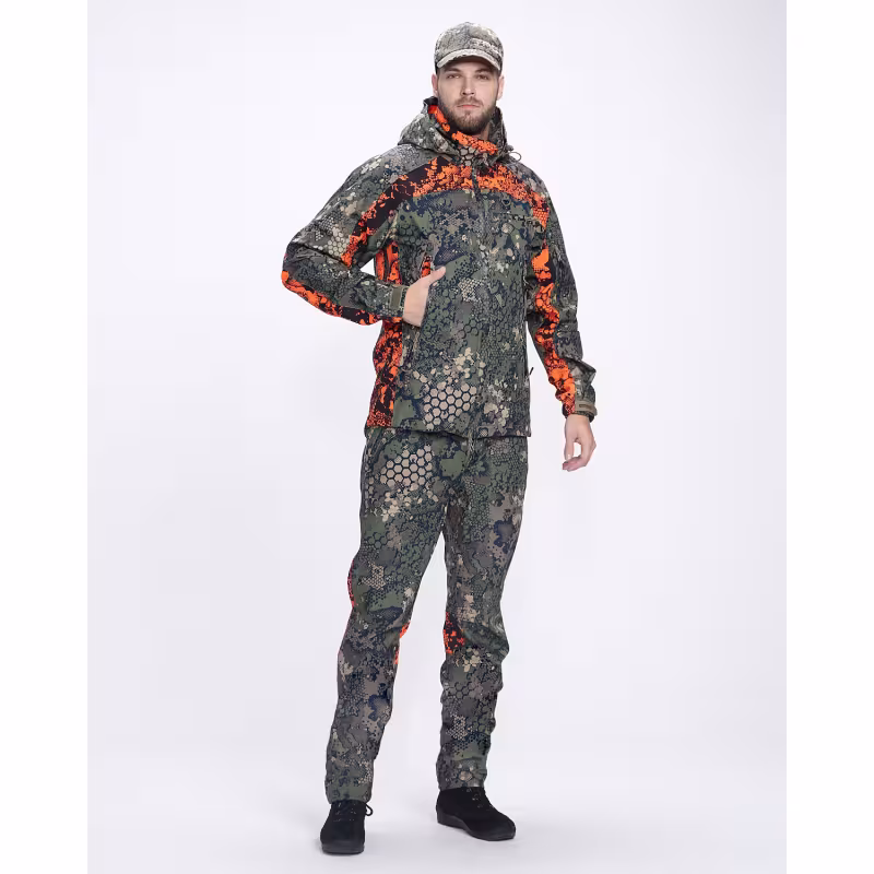 Костюм сигнальный мужской Triton Gear Chameleon PRO -5, ткань Софтшелл, зеленый камуфляж/оранжевый, размер 44-46 (S), 170-176 см