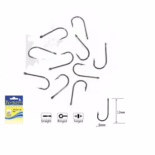 Крючки одинарные Волжанка Viking №10 SW-115-10, 10 шт