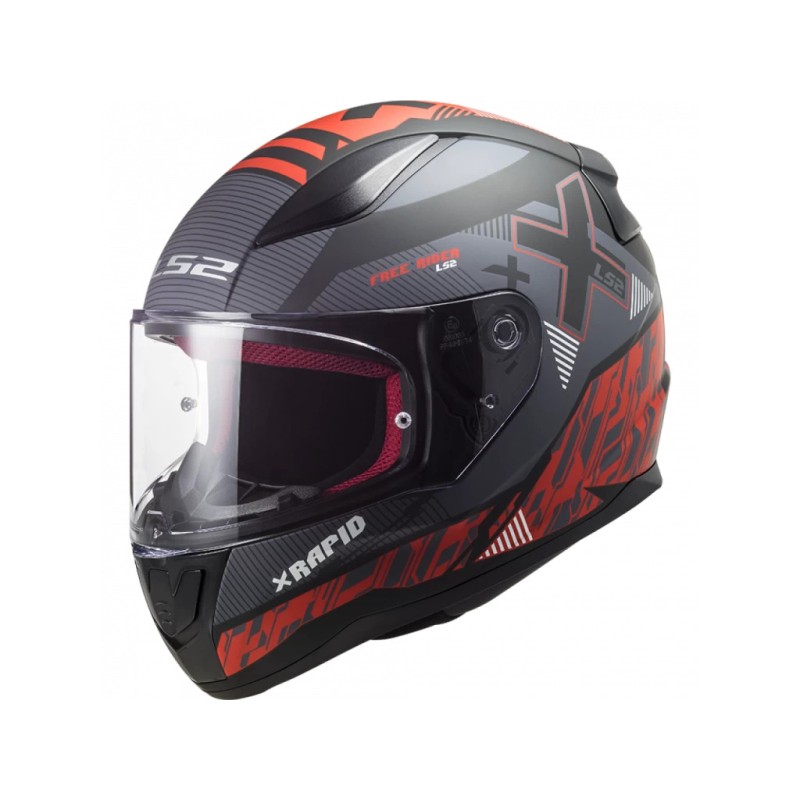 Мотошлем LS2 FF353 Rapid Xtreet Matt Black/Red, матовый черный/красный, размер M