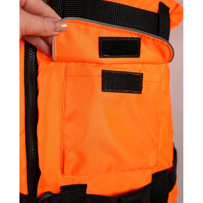 Жилет спасательный с подголовником Gaoksa Сила, до 90 кг, красный, ГОСТ Р58108-2019, подходит для ГИМС