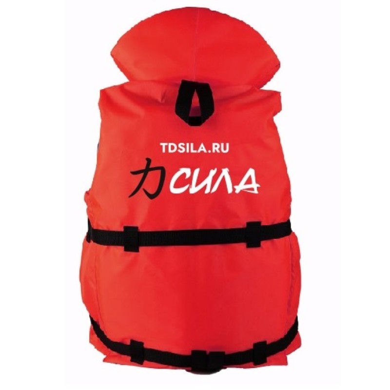 Жилет спасательный с подголовником Gaoksa Сила, до 110 кг, красный, ГОСТ Р58108-2019, подходит для ГИМС