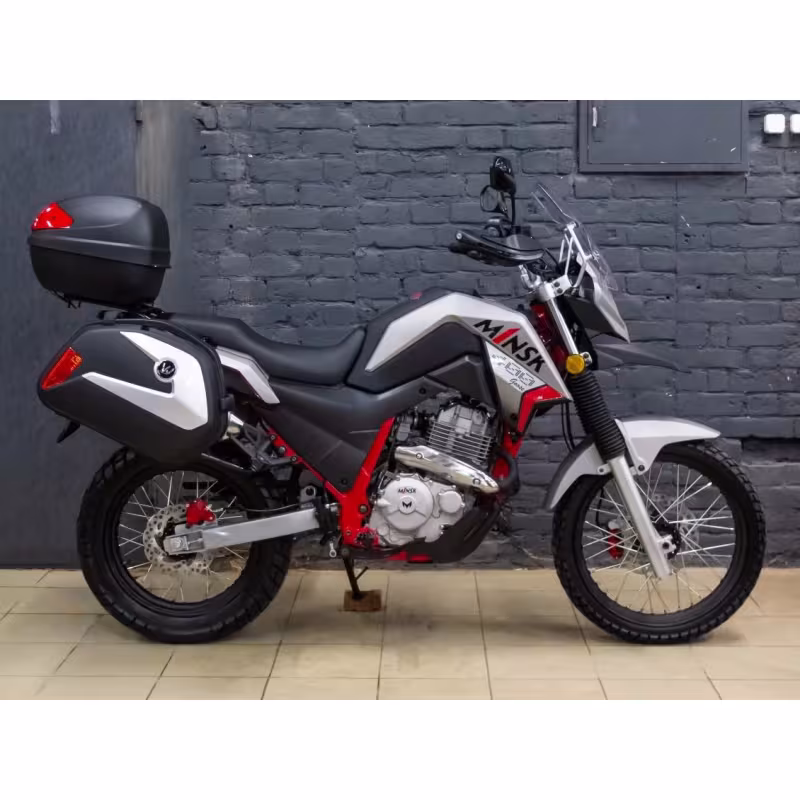 Мотоцикл эндуро туристический Minsk Goose 400, серебряный/черный