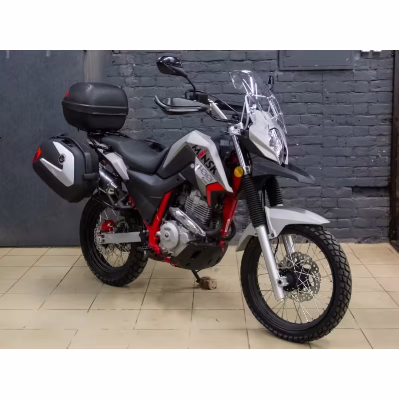 Мотоцикл эндуро туристический Minsk Goose 400, серебряный/черный