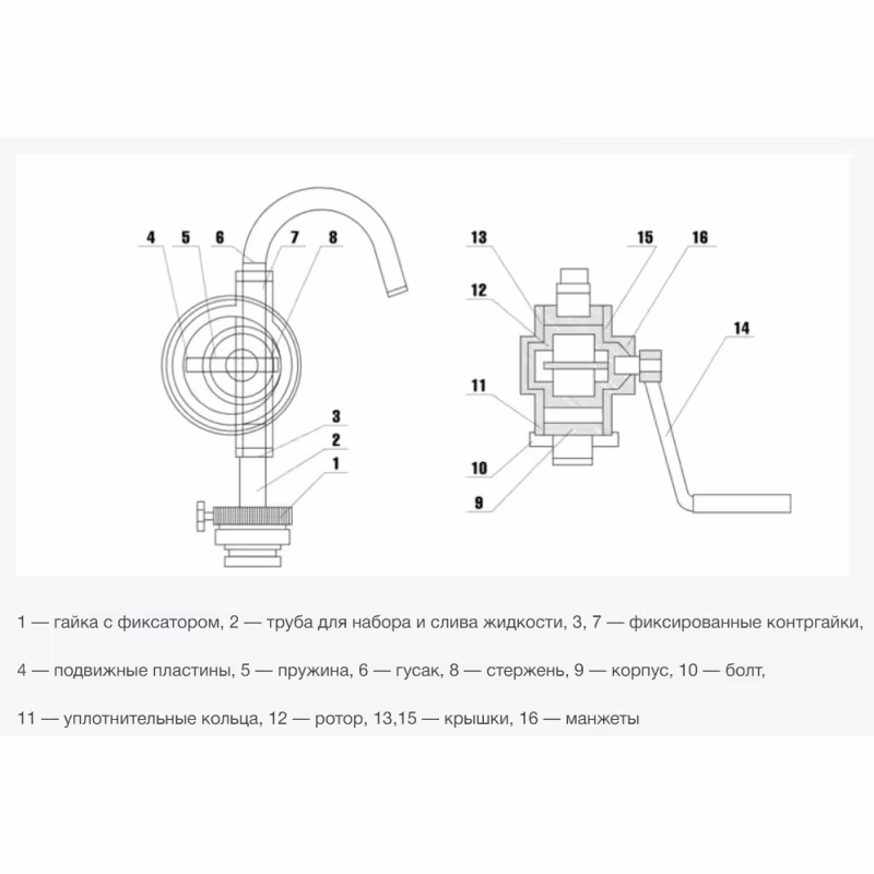 Насос бочковой роторный Кронос БелАК БАК.10075