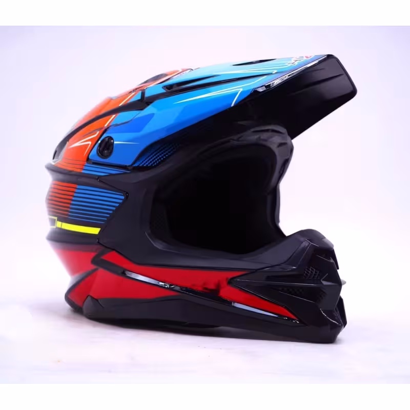 Мотошлем Hizer J6803 black/blue, черный/синий, размер L