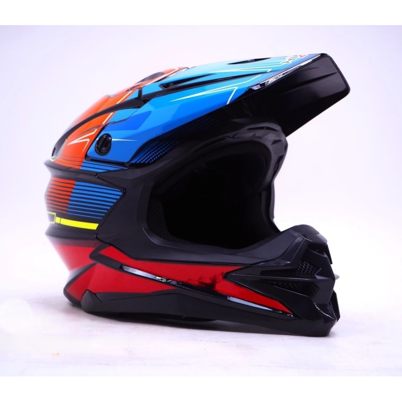 Мотошлем Hizer J6803 black/blue, черный/синий, размер L