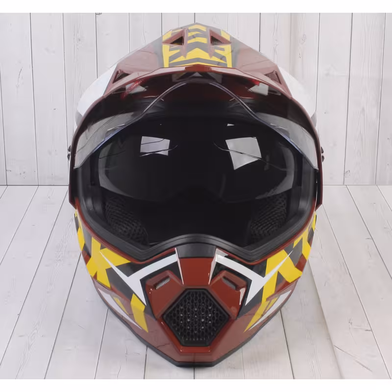 Мотошлем Ataki JK802 Rampage, коричневый/желтый, размер XL