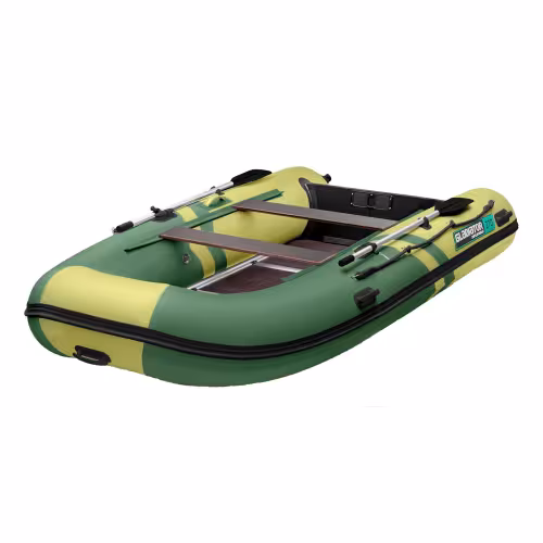 Надувная лодка ПВХ Gladiator B370, пайол фанерный, зеленый/оливковый