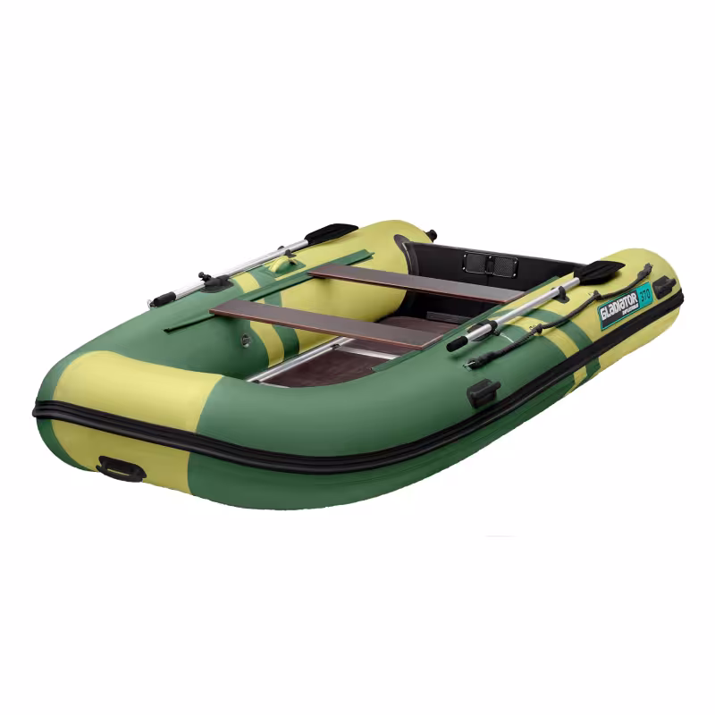 Надувная лодка ПВХ Gladiator B370, пайол фанерный, зеленый/оливковый