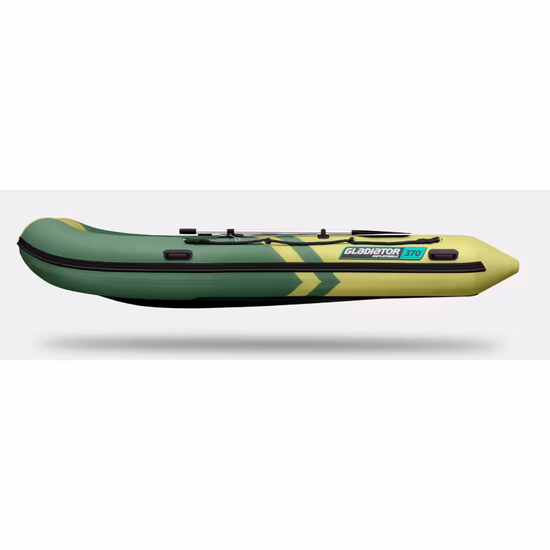 Надувная лодка ПВХ Gladiator B370, пайол фанерный, зеленый/оливковый