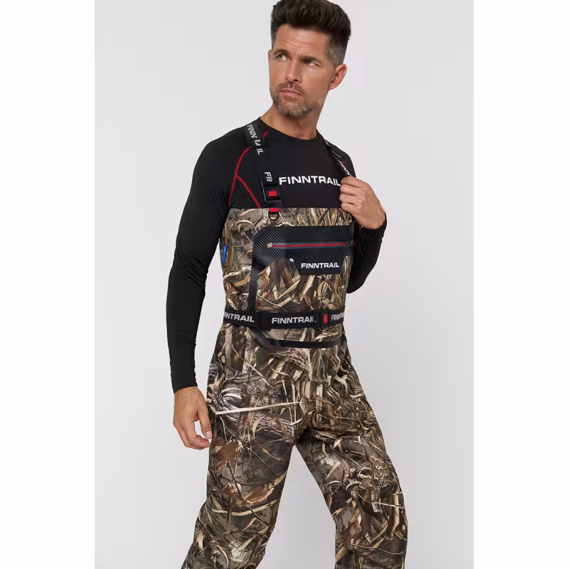 Полукомбинезон-вейдерсы Finntrail Airman 5260 MAX-5, мембрана Hard-Tex, принт Камыш, размер L/44, 175-185 см